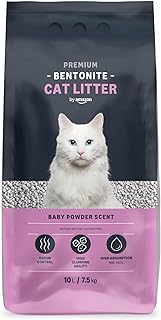 by Amazon Litière pour Chat Premium Bentonite Parfum Talc 10L